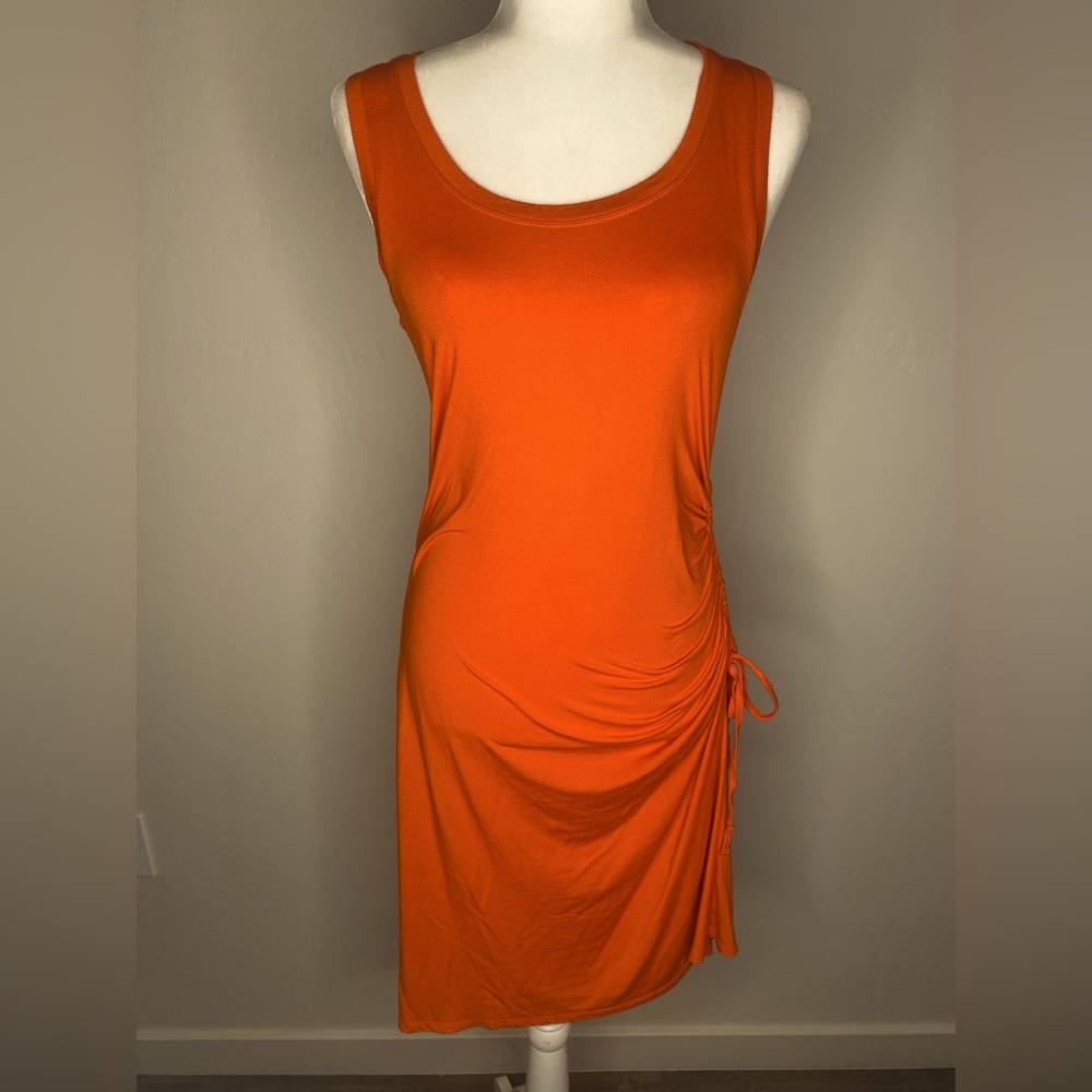 Athleta Orange Side Gather T-shirt Dress